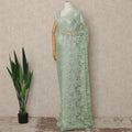 Mint Green Metallic French Chantilly Saree Lace Elegant Floral Net Design 5.5 Mtrs Length 110 Cms Width Premium Soft Sheer Fabric France Origin-D28905 Regal Fabrics