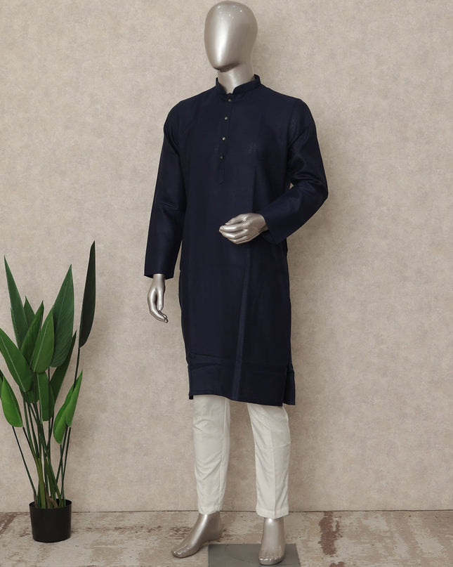 Blue Cotton Men's Kurta Pajama - D29289