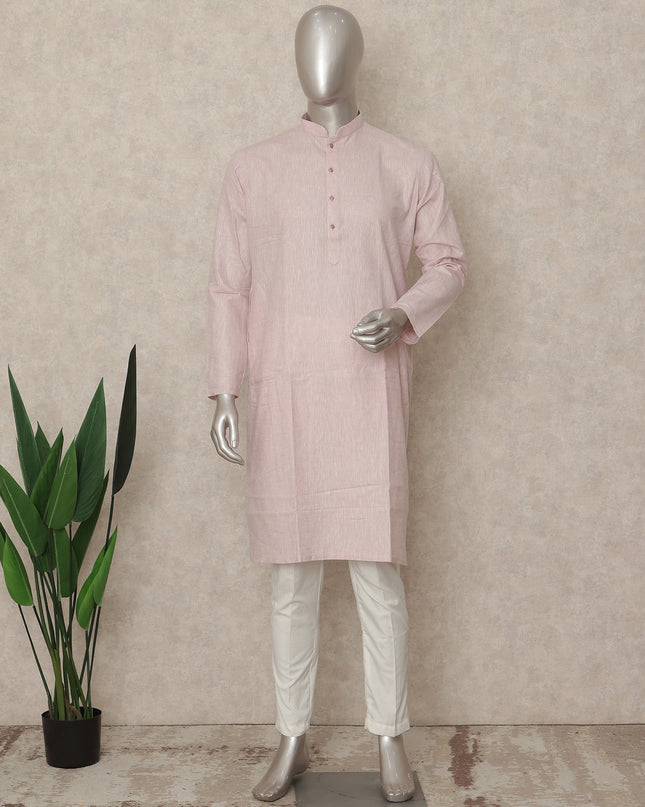 Pink Cotton Men's Kurta Pajama - D29290