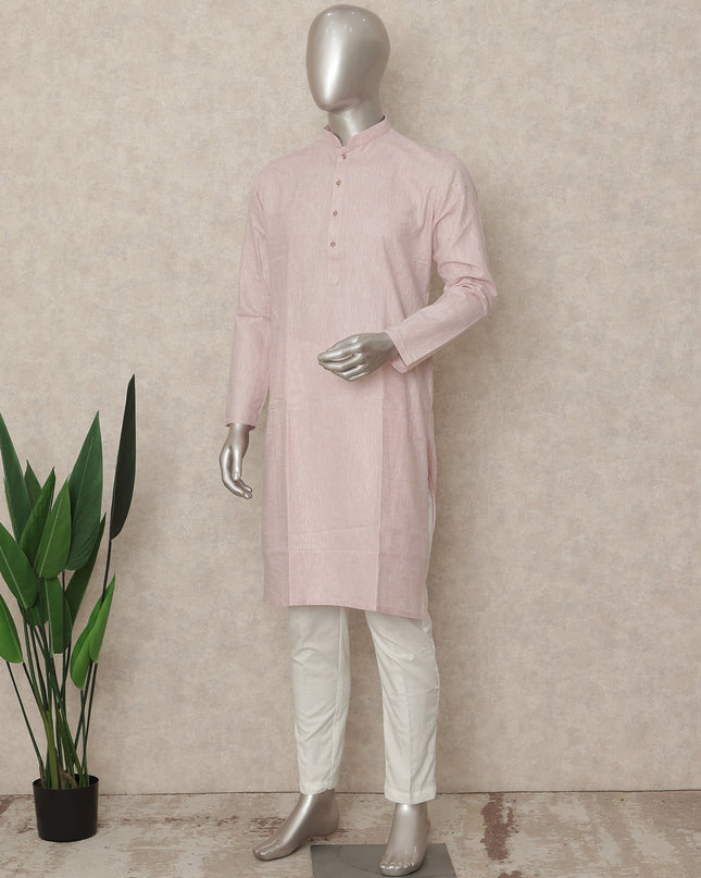 Pink Cotton Men's Kurta Pajama - D29290