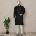 Black Cotton Men's Kurta Pajama - D29288