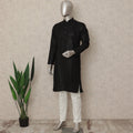 Black Cotton Men's Kurta Pajama - D29288
