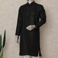 Black Cotton Men's Kurta Pajama - D29288