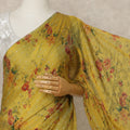 Sunflower Yellow Floral Premium Pure Silk Chiffon Saree 5.5 Meters x 110 Cms Width with Stone Work from South Korea Unstitched Blouse Not Included-D28167