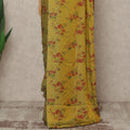 Sunflower Yellow Floral Premium Pure Silk Chiffon Saree 5.5 Meters x 110 Cms Width with Stone Work from South Korea Unstitched Blouse Not Included-D28167