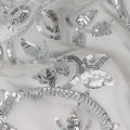 Snow White Bouquet Silk Chiffon Fabric 110cm