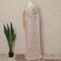 Blush Pink Metallic French Chantilly Saree Lace With Stone Work Elegant Floral Net Design 5.5 Mtrs Length 110 Cms Width Premium Soft Sheer Fabric France Origin-D28923 Regal Fabrics