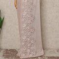 Blush Pink Metallic French Chantilly Saree Lace With Stone Work Elegant Floral Net Design 5.5 Mtrs Length 110 Cms Width Premium Soft Sheer Fabric France Origin-D28923 Regal Fabrics