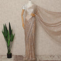 Light Pink Metallic French Chantilly Saree Lace With Stone Work Elegant Floral Net Design 5.5 Mtrs Length 110 Cms Width Premium Soft Sheer Fabric France Origin-D28927 Regal Fabrics