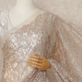 Light Pink Metallic French Chantilly Saree Lace With Stone Work Elegant Floral Net Design 5.5 Mtrs Length 110 Cms Width Premium Soft Sheer Fabric France Origin-D28927 Regal Fabrics