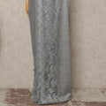 Silver Metallic French Chantilly Saree Lace With Stone Work Elegant Floral Net Design 5.5 Mtrs Length 110 Cms Width Premium Soft Sheer Fabric France Origin-D28921 Regal Fabrics