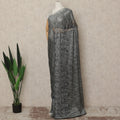 Charcoal Black Metallic French Chantilly Saree Lace With Stone Work Elegant Floral Net Design 5.5 Mtrs Length 110 Cms Width Premium Soft Sheer Fabric France Origin-D28920 Regal Fabrics