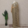 Gold French Chantilly Lace Saree | Regal