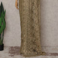 Gold French Chantilly Lace Saree | Regal