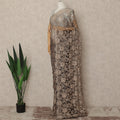 Light Brown French Chantilly Saree Lace With Stone Work Elegant Floral Net Design 5.5 Mtrs Length 110 Cms Width Premium Soft Sheer Fabric France Origin-D28891 Regal Fabrics