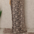 Light Brown French Chantilly Saree Lace With Stone Work Elegant Floral Net Design 5.5 Mtrs Length 110 Cms Width Premium Soft Sheer Fabric France Origin-D28891 Regal Fabrics