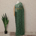 Emerald Green French Chantilly Saree Lace With Stone Work Elegant Floral Net Design 5.5 Mtrs Length 110 Cms Width Premium Soft Sheer Fabric France Origin-D28890 Regal Fabrics