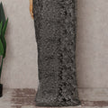 Pewter Grey French Chantilly Lace Saree Piece