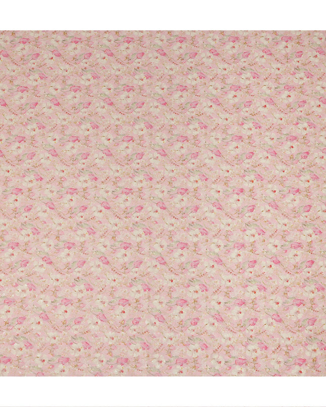 Blush Pink Soft Floral Textured Print Cotton Lawn Fabric, 110 Cms Width, Made in India-D28292 Regal Fabrics