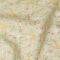 Mint Green Pastel Floral Textured Print Cotton Lawn Fabric, 110 Cms Width, Made in India-D28289 - Regal Fabrics
