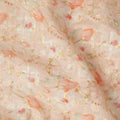 Peach Soft Floral Textured Print Cotton Lawn Fabric, 110 Cms Width, Made in India-D28288 - Regal Fabrics