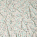 Off White Abstract Wave Print Cotton Lawn Fabric, 110 Cms Width, Made in India-D28279 - Regal Fabrics