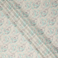 Off White Abstract Wave Print Cotton Lawn Fabric, 110 Cms Width, Made in India-D28279 Regal Fabrics
