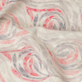 Off White Abstract Wave Print Cotton Lawn Fabric, 110 Cms Width, Made in India-D28281 - Regal Fabrics