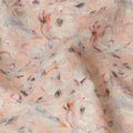 Peach Multicolor Abstract Floral Print Cotton Lawn Fabric, 110 Cms Width, Made in India-D28287 - Regal Fabrics