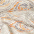 Off White Abstract Wave Print Cotton Lawn Fabric, 110 Cms Width, Made in India-D28280 - Regal Fabrics