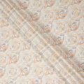 Off White Abstract Wave Print Cotton Lawn Fabric, 110 Cms Width, Made in India-D28280 - Regal Fabrics