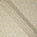 Pale Yellow Soft Floral Print Cotton Lawn Fabric, 110 Cms Width, Made in India-D28290 - Regal Fabrics