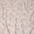 Off White Abstract Wave Print Cotton Lawn Fabric, 110 Cms Width, Made in India-D28282 - Regal Fabrics