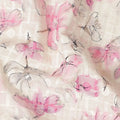 Beige Pink Abstract Floral Sketch Print Cotton Lawn Fabric, 110 Cms Width, Made in India-D28284 - Regal Fabrics