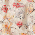 Beige Multicolor Abstract Floral Sketch Print Cotton Lawn Fabric, 110 Cms Width, Made in India-D28283 - Regal Fabrics