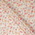 Beige Multicolor Abstract Floral Sketch Print Cotton Lawn Fabric, 110 Cms Width, Made in India-D28283 - Regal Fabrics