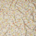 Beige Multicolor Abstract Floral Sketch Print Cotton Lawn Fabric, 110 Cms Width, Made in India-D28286 - Regal Fabrics