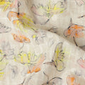 Beige Multicolor Abstract Floral Sketch Print Cotton Lawn Fabric, 110 Cms Width, Made in India-D28286 - Regal Fabrics