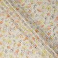 Beige Multicolor Abstract Floral Sketch Print Cotton Lawn Fabric, 110 Cms Width, Made in India-D28286 - Regal Fabrics