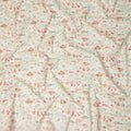 Ivory Multicolor Delicate Floral Vine Embroidered Cotton Lawn Fabric Soft Lightweight Botanical Threadwork Design Breathable Dressmaking Sewing Material 110 Cms Width Made in India-D28246 - Regal Fabrics