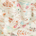 Ivory Multicolor Delicate Floral Vine Embroidered Cotton Lawn Fabric Soft Lightweight Botanical Threadwork Design Breathable Dressmaking Sewing Material 110 Cms Width Made in India-D28246 - Regal Fabrics