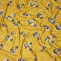 Mustard Yellow Floral Printed Viscose Crepe Fabric Soft Lightweight Draping Multicolor Flower Print Dressmaking Sewing Craft Apparel Material 110 Cms Width Made In India-D28389