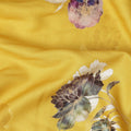 Mustard Yellow Floral Printed Viscose Crepe Fabric Soft Lightweight Draping Multicolor Flower Print Dressmaking Sewing Craft Apparel Material 110 Cms Width Made In India-D28389