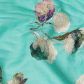 Turquoise Floral Printed Viscose Crepe Fabric Soft Lightweight Draping Multicolor Flower Print Dressmaking Sewing Craft Apparel Material 110 Cms Width Made In India-D28393