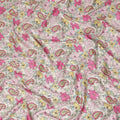 Cream Floral Paisley Printed Viscose Crepe Fabric Soft Lightweight Draping Multicolor Flower Paisley Print Dressmaking Sewing Craft Apparel Fabric 110 Cms Width Made In India-D28392