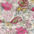 Cream Floral Paisley Printed Viscose Crepe Fabric Soft Lightweight Draping Multicolor Flower Paisley Print Dressmaking Sewing Craft Apparel Fabric 110 Cms Width Made In India-D28392