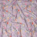 Lavender Floral Printed Viscose Crepe Fabric Soft Lightweight Draping Multicolor Botanical Flower Print Dressmaking Sewing Craft Apparel Fabric 110 Cms Width Made In India-D28395