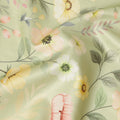 Sage Green Floral Printed Viscose Crepe Fabric Soft Lightweight Draping Multicolor Botanical Flower Print Dressmaking Sewing Craft Apparel Fabric 110 Cms Width Made In India-D28398