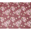 Red Pink Floral Rose Print Viscose Georgette Fabric Soft Lightweight Flowing Dressmaking Sewing Material Floral Grid Design Printed Fabric 110 Cms Width Made in India-D28219