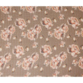 Brown Peach Floral Rose Print Viscose Georgette Fabric Soft Lightweight Flowing Dressmaking Sewing Material Floral Grid Design Printed Fabric 110 Cms Width Made in India-D28216